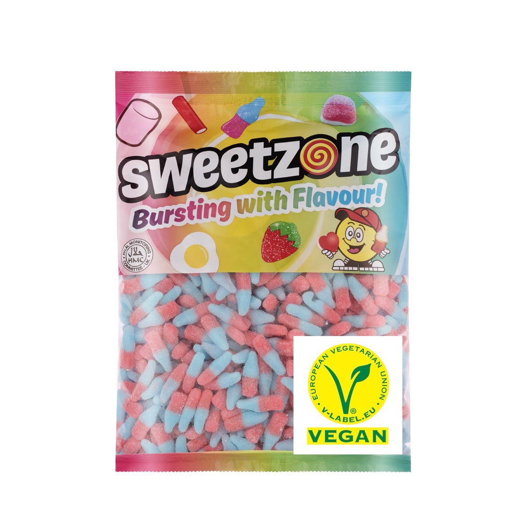 Vegane blaue Flaschen (Geschmack: Kaugummi), 1000g